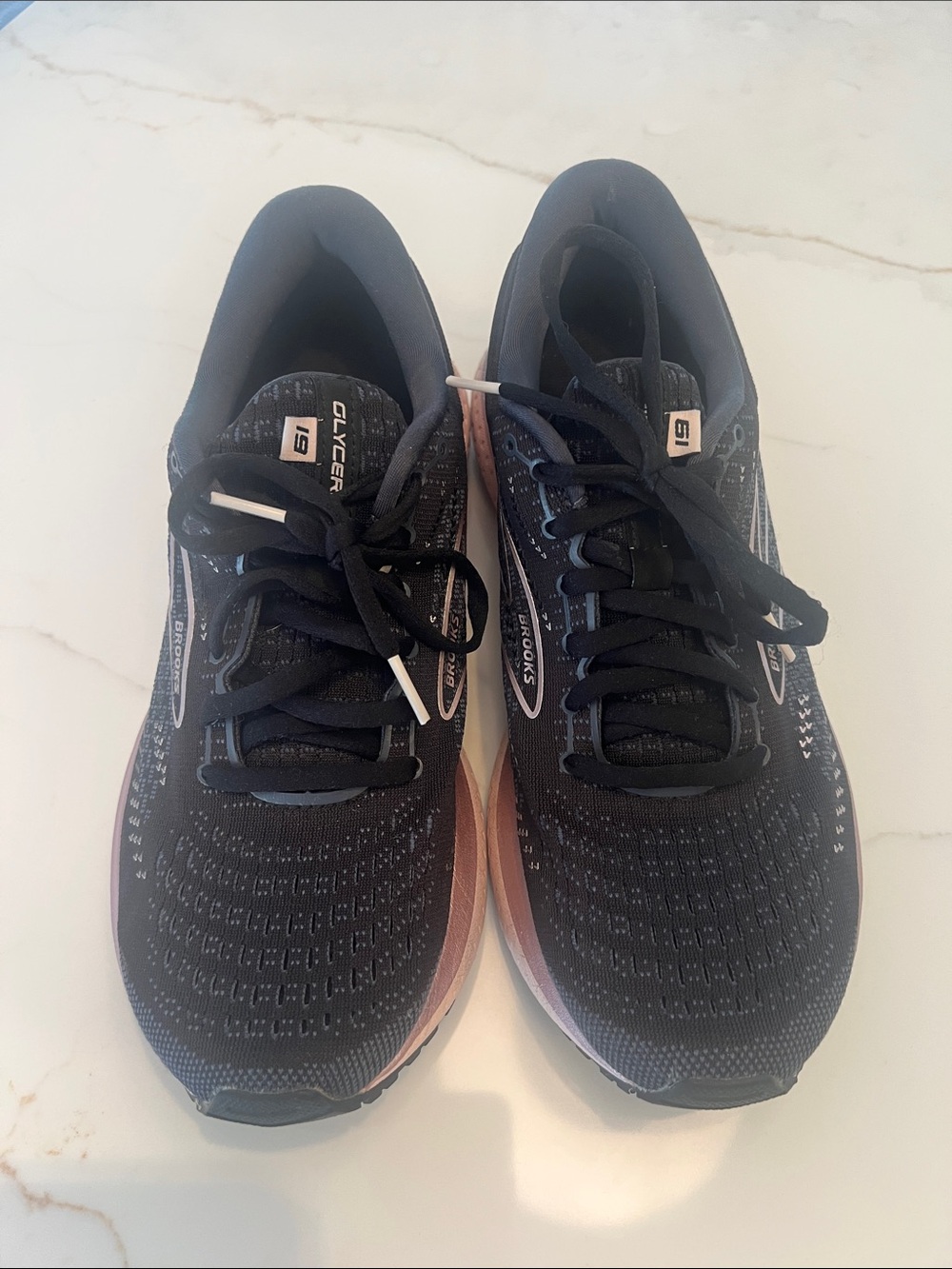 Brooks Black and Rose Gold Women's Running Sneakers